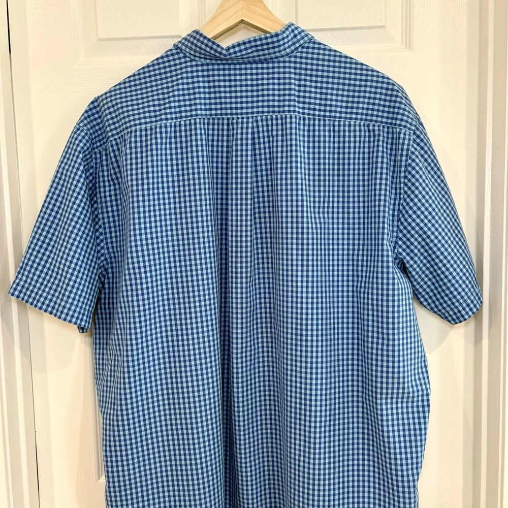 US Polo Assn Blue Checked Button Up Short Sleeve Button Up Casual Shirt Men 2XL